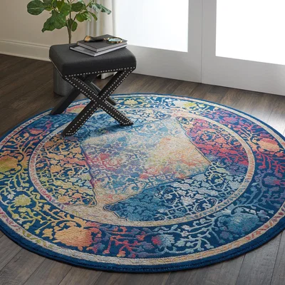 The Rug Seller Ankara Global Circular Rugs ANR04 in BLMTC