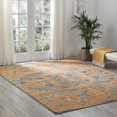The Rug Seller Passion Rugs PSN07 in Teal and Sun