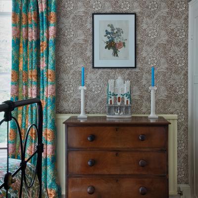 The Rug Seller Marigold Wallpaper 216955 by Morris & Co in Chocolate Cream&nbsp;Roll