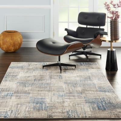 The Rug Seller Solace Designer Print Rugs SLA03 in Ivory Grey Blue by Nourison&nbsp;244x305cm