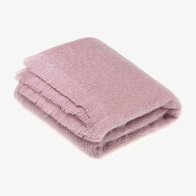 The Rug Seller Moseley Mohair Plain Throw by LuxeTapi in Dusky Pink135x190cm