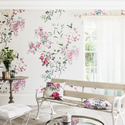 The Rug Seller Magnolia And Blossom Wallpaper Panel B 216306 by Sanderson in Multi&nbsp;Roll