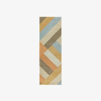 The Rug Seller Reef Big Zig RF03 Geometric Wool Runner Rugs in Coral&nbsp;66x200cm