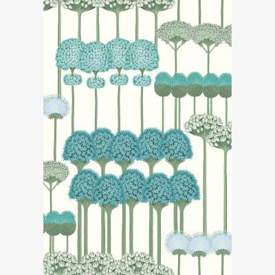 The Rug Seller Allium Wallpaper 12035 by Cole & Son in Teal & Jade on White&nbsp;Roll