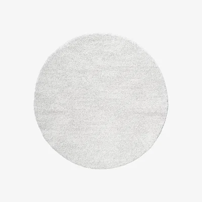 The Rug Seller Mehari 23500 6242 Mottled Speckled Shaggy Circle Rugs in Cream&nbsp;120x120cm