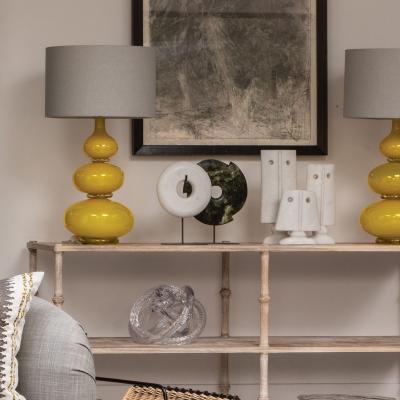 The Rug Seller Aragoa Crystal Glass Lamp by William Yeoward in Citron Yellow&nbsp;52x24cm