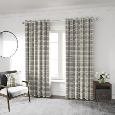 The Rug Seller Harriet Check Curtains by Helena Springfield in Mocha Brown&nbsp;229x183cm