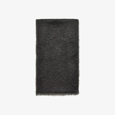 The Rug Seller Moseley Mohair Plain Throw by LuxeTapi in Gun Metal Grey135x190cm
