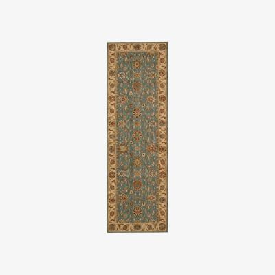 The Rug Seller Living Treasure Traditional Bordered Hallway Runners by Nourison LI05 in Aqua&nbsp;76x366cm