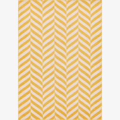 The Rug Seller Muse MU08 Geometric Chevron Woven Rugs in Yellow