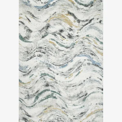 The Rug Seller Mehari Mottled Swirl Rugs 23288 6666 in Cream&nbsp;80x150cm