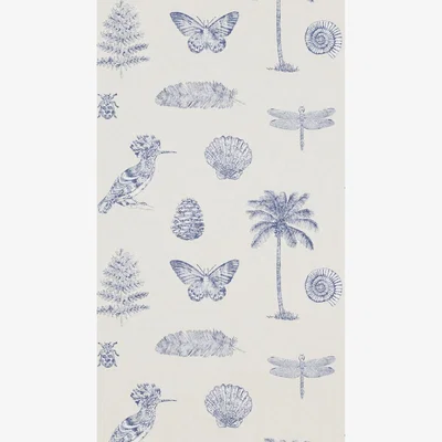 The Rug Seller Cocos Wallpaper 213385 by Sanderson in Stone Wedgewood Blue&nbsp;Roll