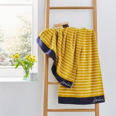 The Rug Seller Harbour Stripe Towels by Joules in Antique Gold Yellow90x150cm