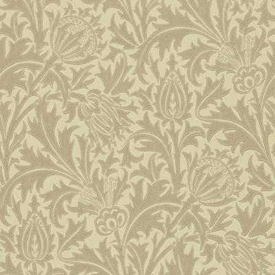 The Rug Seller Thistle Wallpaper 210480 by Morris & Co in Dove Gold Yellow&nbsp;Roll