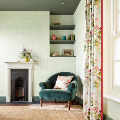 The Rug Seller Yarton Wallpaper 216887 by Sanderson in Moss Green&nbsp;Roll