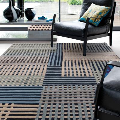 The Rug Seller Aspect Modern Geometric Wool Rugs in Blue Multi160x230cm
