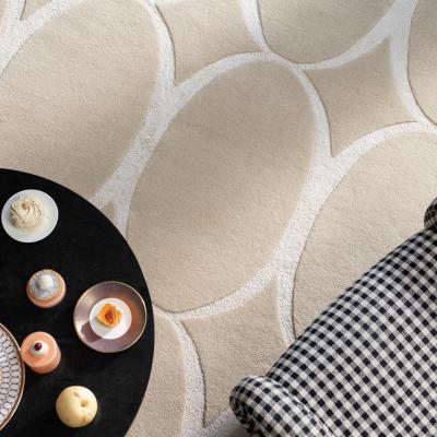 The Rug Seller Renaissance Geometric Wool Rugs 39001 by Wedgwood in Beige