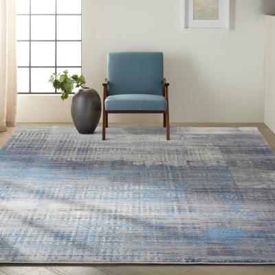 The Rug Seller Calvin Klein Torrent Designer Abstract Rugs CK980 Ivory Grey Blue