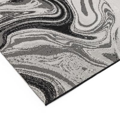 The Rug Seller Patio PAT19 Marble Indoor Outdoor Rugs in Black&nbsp;120x170cm