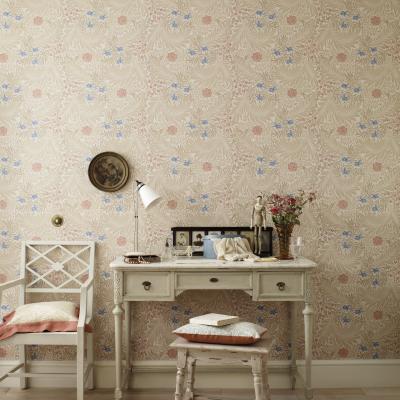 The Rug Seller Larkspur Wallpaper 212557 by Morris & Co in Manilla Old Rose&nbsp;Roll