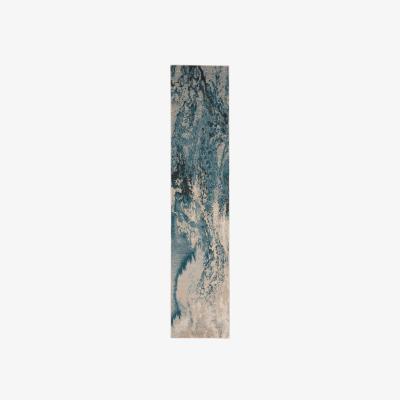 The Rug Seller Maxell Abstract Runner Rugs MAE08 by Nourison in Ivory Teal66x229cm