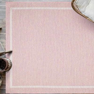 The Rug Seller Newquay Flatweave Outdoor Rugs 96027 8016 Coral Pink