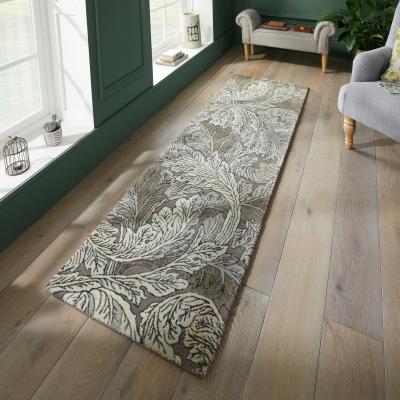 The Rug Seller Acanthus Wool Runner Rugs 126904 in Mole By William Morris&nbsp;70x300cm