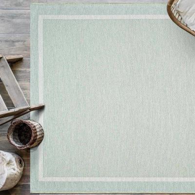The Rug Seller Newquay Flatweave Outdoor Rugs 96027 4012 Aqua Blue