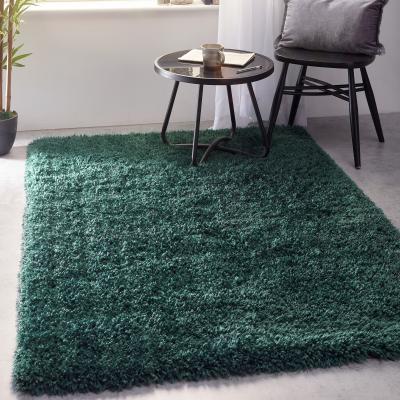 The Rug Seller Chicago Shaggy Modern Plain Rugs in Forest Green&nbsp;90x150cm