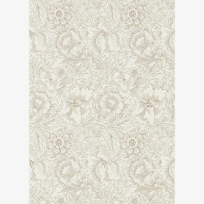 The Rug Seller Pure Poppy Wallpaper 216035 by Morris & Co in Cream Gold Yellow&nbsp;Roll