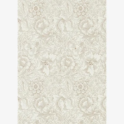 The Rug Seller Pure Poppy Wallpaper 216035 by Morris & Co in Cream Gold Yellow&nbsp;Roll