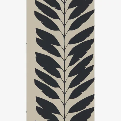 The Rug Seller Malva Leaf Wallpaper 111308 by Scion in Liquorice Black&nbsp;Roll