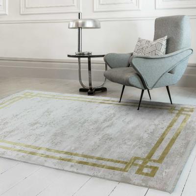 The Rug Seller Olympia Border Abstract Rugs in OL02 Grey Gold