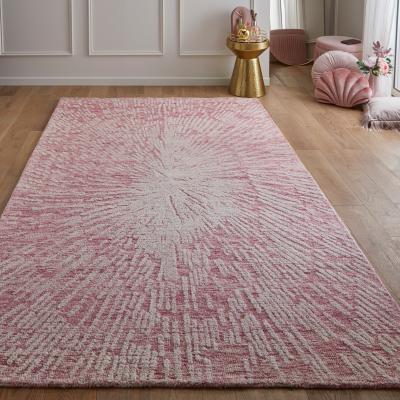 The Rug Seller Hampton Burst Contemporary Abstract Rug in Pink Ivory200x285cm