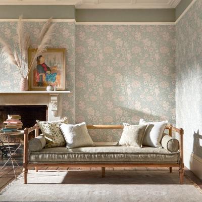The Rug Seller Double Bough Wallpaper 216680 by Morris & Co in Teal Rose&nbsp;Roll