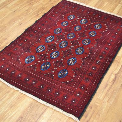 The Rug Seller Thebes Hand Knotted Wool Rug in Red