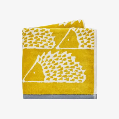 The Rug Seller Spike Hedgehog Cotton Bath Towels By Scion in Mustard Yellow&nbsp;50x90cm