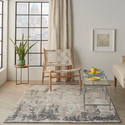 The Rug Seller Tangra TNR05 Abstract Rug by Nourison in Cream Grey162x223cm