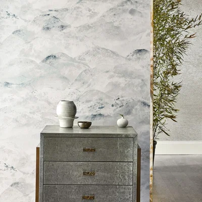The Rug Seller Sansui Wallpaper 312504 by Zoffany in Indigo Wash&nbsp;Roll