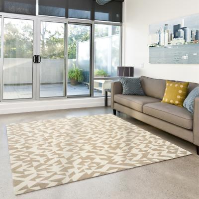 The Rug Seller Aspect Tanagram Rugs 14309 by Brink and Campman in Ivory and Beige