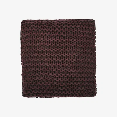 The Rug Seller Aris Knitted Throw by Bedeck of Belfast in Mulberry Red150x200cm