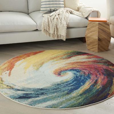 The Rug Seller Celestial Circle Round Rugs CES07 Wave by Nourison