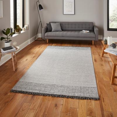The Rug Seller Tweed 9743 Indoor Outdoor Rug in Silver Grey