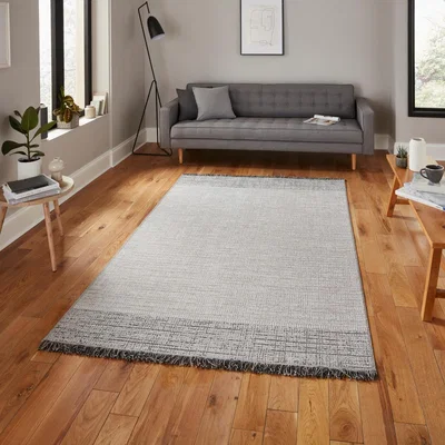 The Rug Seller Tweed 9743 Indoor Outdoor Rug in Silver Grey