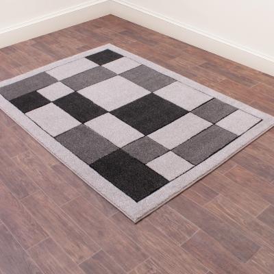 The Rug Seller Orbit Blocks Geometric Abstract Rugs in Silver&nbsp;160x230cm