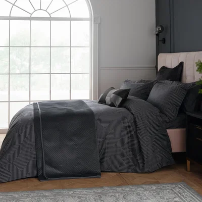 The Rug Seller Tiffany Bedding Duvet Cover by Helena Springfield in Graphite Grey&nbsp;74x48cm