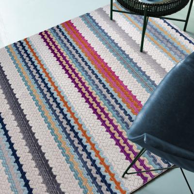 The Rug Seller Skye Stripe Geometric Rugs in SK01 Multi