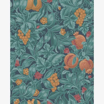 The Rug Seller Vines of Pomona Wallpaper 116 2005 by Cole & Son in Burnt Orange and TealRoll