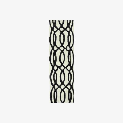 The Rug Seller Matrix MAX35 Wire Geometric Wool Runner Rugs in White&nbsp;70x240cm