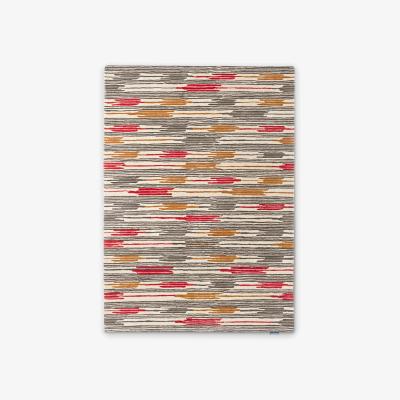 The Rug Seller Ishi Striped Wool Rugs By Sanderson in Red Charcoal